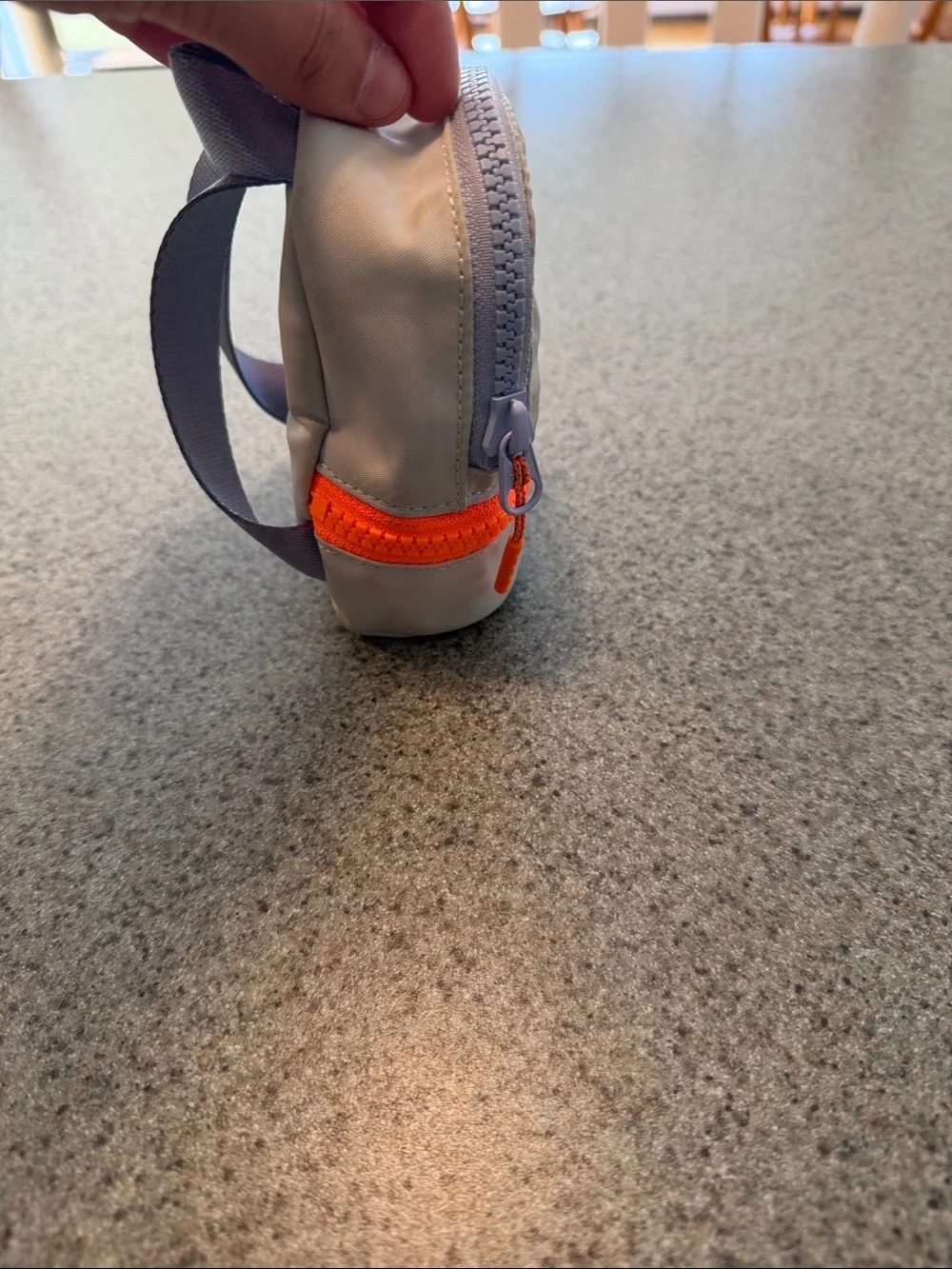 lululemon athletica Kids Beige Mini Backpack Coin Pouch with Orange Zipper